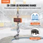 Digital Crane Scale, 2200 lbs/1000 kg, Industrial Heavy Duty Hanging Scale with Remote Control, Cast Aluminum Case & LED Screen,