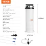 Fluid Extractor, 1.74 Gallons (6.5 Liters), Manual Hand-Operated Oil Changer Vacuum Fluid Extractor with Dipstick and Hose, Oil 