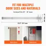 Push Bar Door Locks, Stainless Steel Panic Bars for Exit Doors, with Exterior Lever and 3 Keys, Push Bar Panic Exit Device Door 