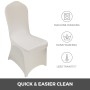 Stretch Spandex Folding Chair Covers Ivory Color Party Easy Clean