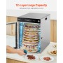 12 Trays Rotary Food Dehydrator Machine Stainless Steel 800W Fruit Drying