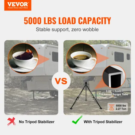 5. hjulstabodstabilisator, 5000 lbs Load Capacity Tripod Fifth
