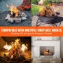 10 Pcs Gas Fireplace Logs, Large Ceramic Logs for Fireplace Decorative, Heat-Resistant Wood Log Gas Realistic Logs, Stackable Wo
