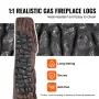 10 pcs gas pejs logfiler, store keramiske bjælker til pejs