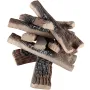 10 Pcs Gas Fireplace Logs, Large Ceramic Logs for Fireplace Decorative, Heat-Resistant Wood Log Gas Realistic Logs, Stackable Wo