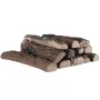 10 Pcs Gas Fireplace Logs, Large Ceramic Logs for Fireplace Decorative, Heat-Resistant Wood Log Gas Realistic Logs, Stackable Wo