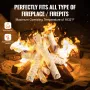6 Pcs Large Withe Birch Logs, Gas Fireplace Ceramic Logs for Fire place, Heat-Resistant Wood Log Gas Realistic Logs, Stackable W