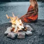 6 Pcs Large Withe Birch Logs, Gas Fireplace Ceramic Logs for Fire place, Heat-Resistant Wood Log Gas Realistic Logs, Stackable W