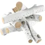 6 Pcs Large Withe Birch Logs, Gas Fireplace Ceramic Logs for Fire place, Heat-Resistant Wood Log Gas Realistic Logs, Stackable W