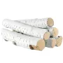 6 Pcs Large Withe Birch Logs, Gas Fireplace Ceramic Logs for Fire place, Heat-Resistant Wood Log Gas Realistic Logs, Stackable W