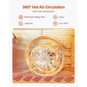 6 Trays Food Dehydrator Machine Stainless Steel 400W Jerky Fruit Drying