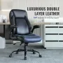 Executive Office Chair with Cutting-edge Adjustable Lumbar Support, High Back PU Leather Office Chair Ergonomic for Back Pain, w