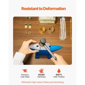 lacksmith Anvil Steel Anvil 10kg Solid Heat Treated Round Horn Metal Work