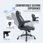 Executive Office Chair with Cutting-edge Adjustable Lumbar Support, High Back PU Leather Office Chair Ergonomic for Back Pain, w