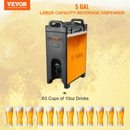 Isoleret drik dispenser, 5 gallon, fødevarekvalitet LDPE varm