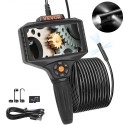 Triple Lens Inspection Camera With Light, 5 "IPS Screen Industrial Borescope, 8x Zoom 1080p HD Split Screen, 10 LED -lys