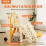 Toddler Slide, Kid Slide for Toddlers Age 1-12 w/ Climbable Ladders & Basketball Hoop & Storage Space, Indoor Outdoor Slide Play
