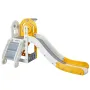 Toddler Slide, Kid Slide for Toddlers Age 1-12 w/ Climbable Ladders & Basketball Hoop & Storage Space, Indoor Outdoor Slide Play