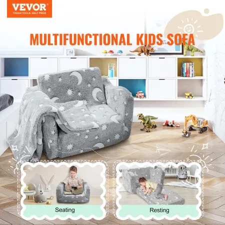 Udfoldede børn Sofa Glow-in-the-Dark Kids Couch Children