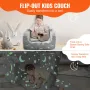 Fold-out Kids Sofa, Glow-in-the-Dark Kids Couch Chair, 2-in-1 Children Convertible Sofa to Lounger, Extra Soft Flip-out Toddler 