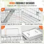 Live Animal Cage Trap, 61 x 20.3 x 20.3 cm Humane Cat Trap Galvanized Iron, Folding Animal Trap with Handle for Rabbits, Stray C