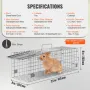 Live Animal Cage Trap, 24 "X 8" X 8 "Humane Cat Trap Galvanized