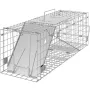 Live Animal Cage Trap, 61 x 20.3 x 20.3 cm Humane Cat Trap Galvanized Iron, Folding Animal Trap with Handle for Rabbits, Stray C