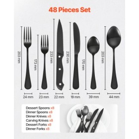 48-Piece Silverware Set Stainless Steel Cutlery Flatware Utensils for 8