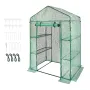 Walk-in Green House, 4.6 x 2.4 x 6.7 ft Greenhouse with Shelves, Set Up in Minutes, High Strength PE Cover with Doors & Windows 