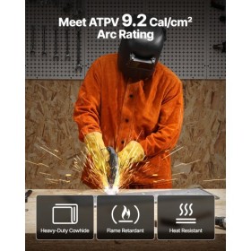 Flame-Resistant Welding Jacket Heavy Duty Leather Welding Jacket XL Size