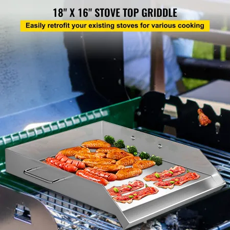 Firkantet grillplade 16 x 18 tommer rustfrit stål grimt flad