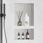 Shower Niche Ready for Tile 40.64 x 60.96 cm, Double Shelf Organizer, Square Corners Wall-inserted Niche Recessed, Sealed Protec