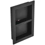 Shower Niche Ready for Tile 40.64 x 60.96 cm, Double Shelf Organizer, Square Corners Wall-inserted Niche Recessed, Sealed Protec