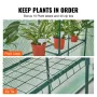 Walk-in Green House, 4.6 x 4.6 x 6.6 ft Greenhouse with Shelves, Set Up in Minutes, High Strength PE Cover with Doors & Windows 