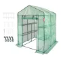 Walk-in Green House, 4.6 x 4.6 x 6.6 ft Greenhouse with Shelves, Set Up in Minutes, High Strength PE Cover with Doors & Windows 