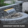 Stainless Steel Waterfall Pool Fountain 17.7 x 4.5 x 3.1 Inch Rectangular Pool Fountain with LED Strip Light Constructed