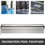 Stainless Steel Waterfall Pool Fountain 17.7 x 4.5 x 3.1 Inch Rectangular Pool Fountain with LED Strip Light Constructed