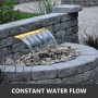 Stainless Steel Waterfall Pool Fountain 17.7 x 4.5 x 3.1 Inch Rectangular Pool Fountain with LED Strip Light Constructed