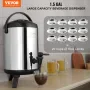 Rustfrit stål isoleret drik dispenser, 1,5 gallon 6 liter
