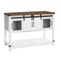 Coffee Bar Cabinet 4-Tier Coffee Bar Table with Barn Doors for Living Room