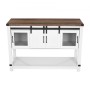 Coffee Bar Cabinet 4-Tier Coffee Bar Table with Barn Doors for Living Room