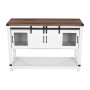 Coffee Bar Cabinet 4-Tier Coffee Bar Table with Barn Doors for Living Room