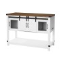 Coffee Bar Cabinet 4-Tier Coffee Bar Table with Barn Doors for Living Room