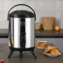 Stainless Steel Insulated Beverage Dispenser, 1.5 Gallon 6 Liter, Thermal Hot and Cold Drink Server Dispenser with Spigot Handle