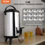 Rustfrit stål isoleret drik dispenser, 2 gallon 7,6 liter