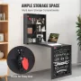 Wall Mounted Desk, Fold out Convertible Desk, Multi-Function Folding Wall Table with Chalkboard for Home Office, Space Saving Co