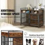 Furniture Style Dog Crate with Storage, 104.1 cm Dog Crate Furniture Large Breed with Double Doors, Wooden Dog Cage for Large/Me