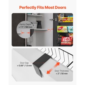 8-Tier Over the Door Pantry Organizer Hanging Storage Rack Adjustable