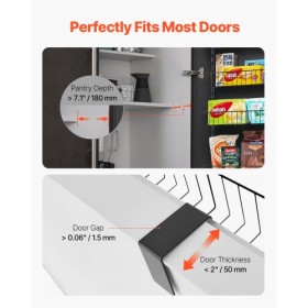 9-Tier Over the Door Pantry Organizer Hanging Storage Rack Adjustable