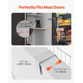 6-Tier Over the Door Pantry Organizer Hanging Storage Rack Adjustable
